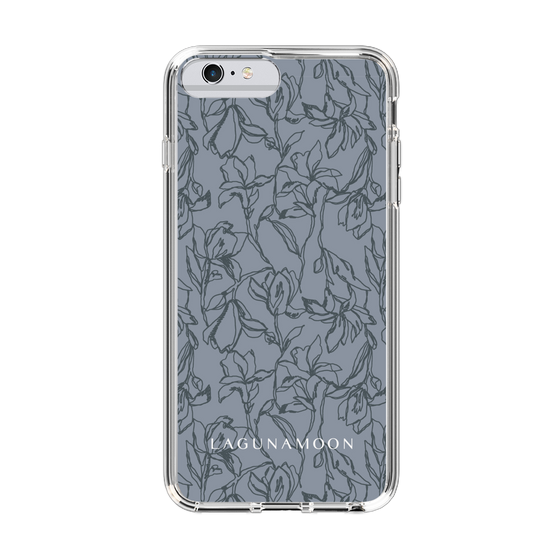 Slim Protection Case［ LAGUNAMOON - FlowerPattern - Dark blue ］