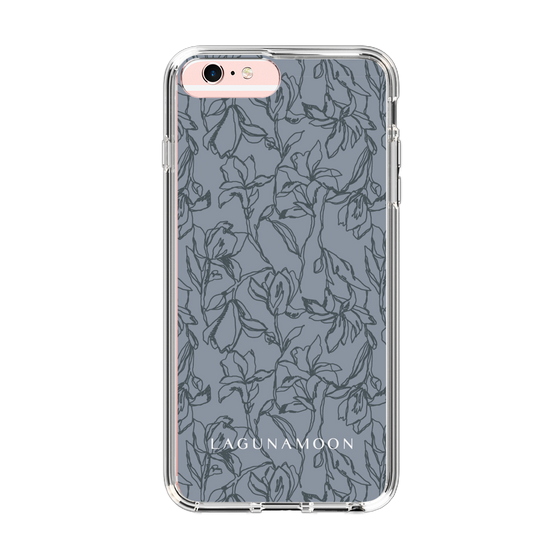 Slim Protection Case［ LAGUNAMOON - FlowerPattern - Dark blue ］