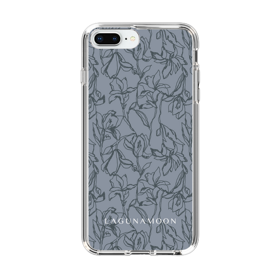 Slim Protection Case［ LAGUNAMOON - FlowerPattern - Dark blue ］
