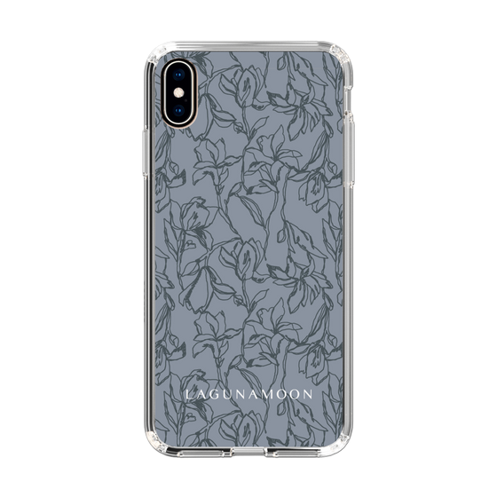 Slim Protection Case［ LAGUNAMOON - FlowerPattern - Dark blue ］