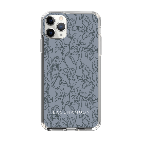 Slim Protection Case［ LAGUNAMOON - FlowerPattern - Dark blue ］