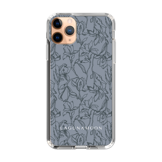 Slim Protection Case［ LAGUNAMOON - FlowerPattern - Dark blue ］