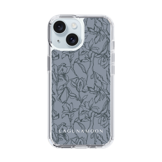 Slim Protection Case［ LAGUNAMOON - FlowerPattern - Dark blue ］