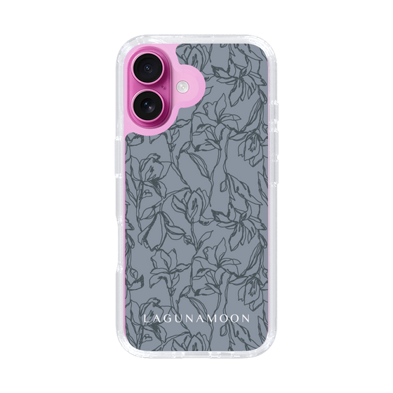 Slim Protection Case［ LAGUNAMOON - FlowerPattern - Dark blue ］