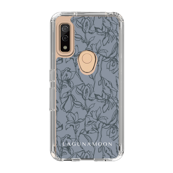 Slim Protection Case［ LAGUNAMOON - FlowerPattern - Dark blue ］