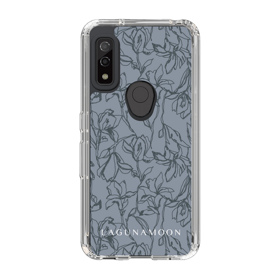 Slim Protection Case［ LAGUNAMOON - FlowerPattern - Dark blue ］