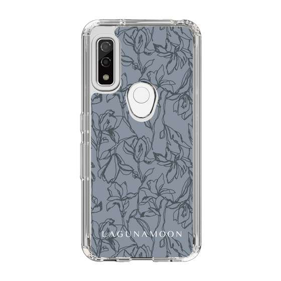 Slim Protection Case［ LAGUNAMOON - FlowerPattern - Dark blue ］