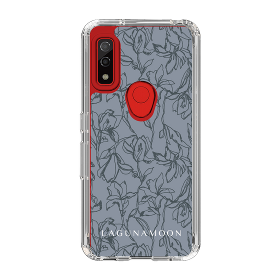 Slim Protection Case［ LAGUNAMOON - FlowerPattern - Dark blue ］