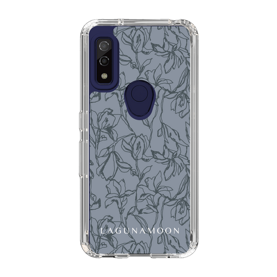 Slim Protection Case［ LAGUNAMOON - FlowerPattern - Dark blue ］