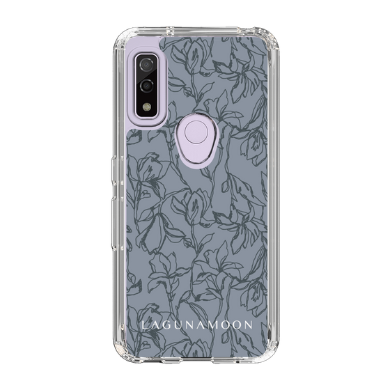 Slim Protection Case［ LAGUNAMOON - FlowerPattern - Dark blue ］