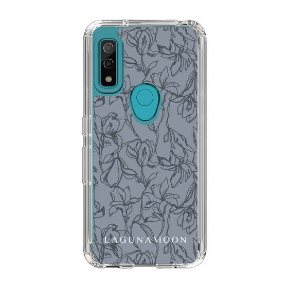Slim Protection Case［ LAGUNAMOON - FlowerPattern - Dark blue ］
