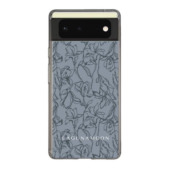 Slim Protection Case［ LAGUNAMOON - FlowerPattern - Dark blue ］