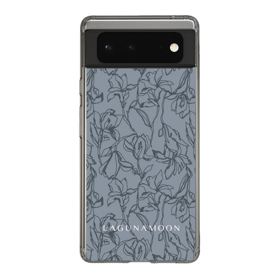 Slim Protection Case［ LAGUNAMOON - FlowerPattern - Dark blue ］