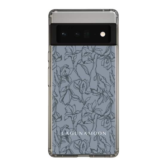 Slim Protection Case［ LAGUNAMOON - FlowerPattern - Dark blue ］