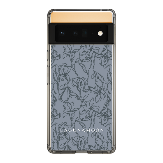 Slim Protection Case［ LAGUNAMOON - FlowerPattern - Dark blue ］