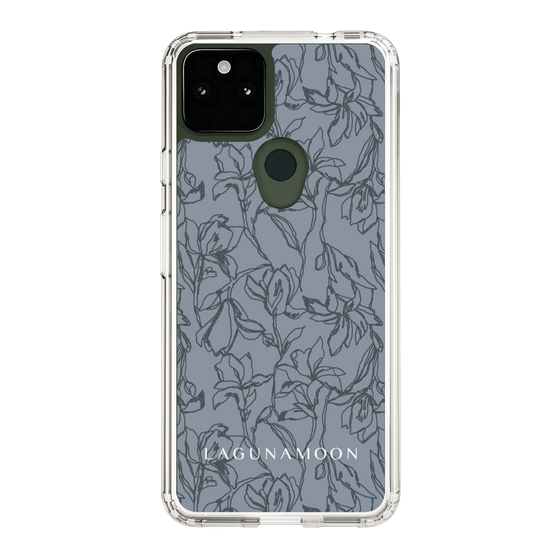 Slim Protection Case［ LAGUNAMOON - FlowerPattern - Dark blue ］