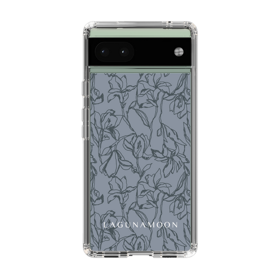 Slim Protection Case［ LAGUNAMOON - FlowerPattern - Dark blue ］