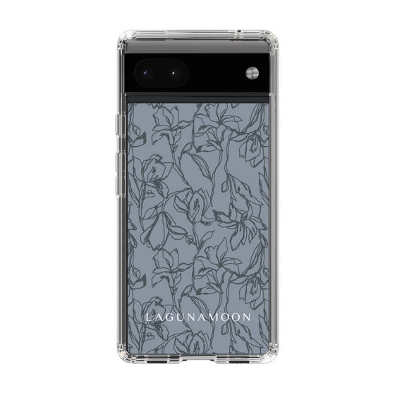 Slim Protection Case［ LAGUNAMOON - FlowerPattern - Dark blue ］
