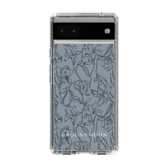 Slim Protection Case［ LAGUNAMOON - FlowerPattern - Dark blue ］