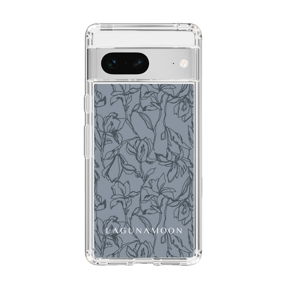 Slim Protection Case［ LAGUNAMOON - FlowerPattern - Dark blue ］