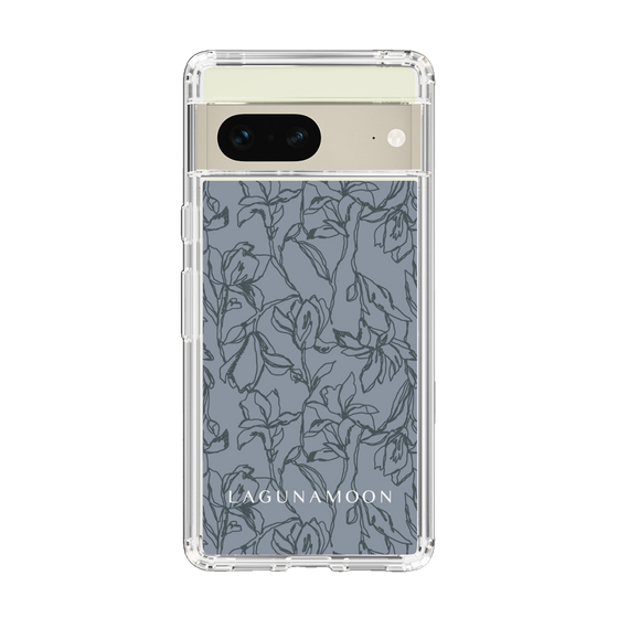 Slim Protection Case［ LAGUNAMOON - FlowerPattern - Dark blue ］