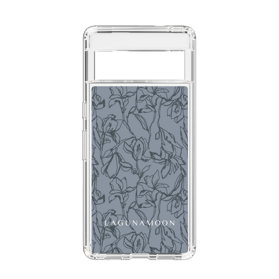 Slim Protection Case［ LAGUNAMOON - FlowerPattern - Dark blue ］
