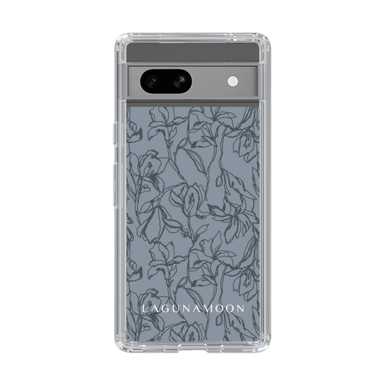 Slim Protection Case［ LAGUNAMOON - FlowerPattern - Dark blue ］