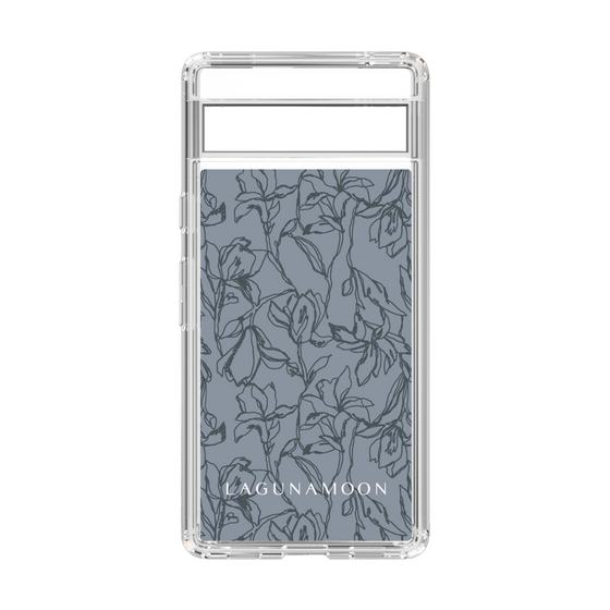 Slim Protection Case［ LAGUNAMOON - FlowerPattern - Dark blue ］