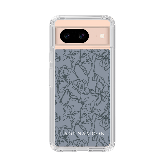 Slim Protection Case［ LAGUNAMOON - FlowerPattern - Dark blue ］