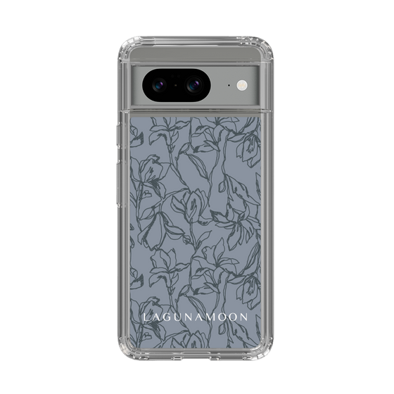 Slim Protection Case［ LAGUNAMOON - FlowerPattern - Dark blue ］