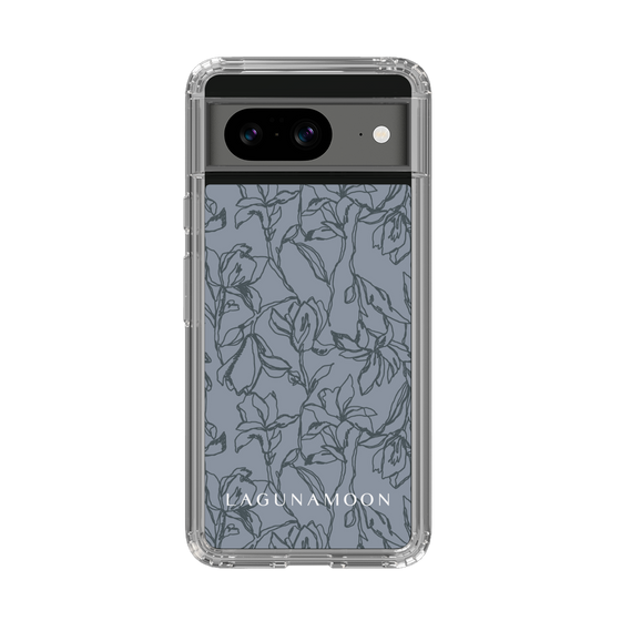 Slim Protection Case［ LAGUNAMOON - FlowerPattern - Dark blue ］
