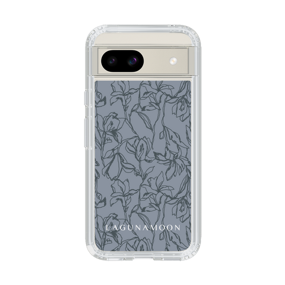 Slim Protection Case［ LAGUNAMOON - FlowerPattern - Dark blue ］
