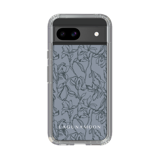 Slim Protection Case［ LAGUNAMOON - FlowerPattern - Dark blue ］