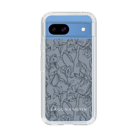 Slim Protection Case［ LAGUNAMOON - FlowerPattern - Dark blue ］