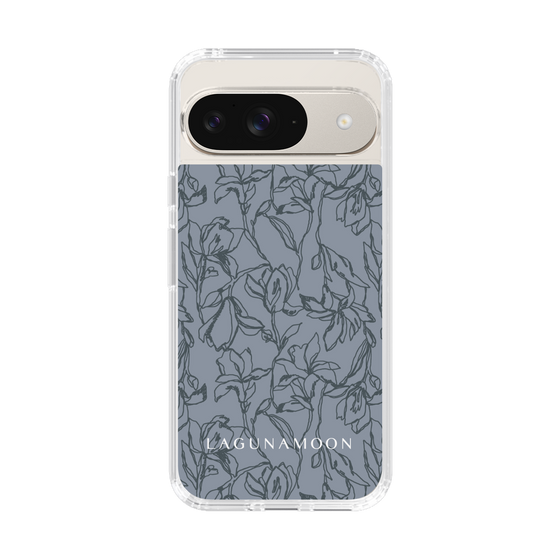 Slim Protection Case［ LAGUNAMOON - FlowerPattern - Dark blue ］