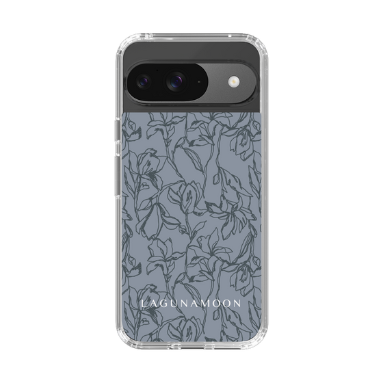 Slim Protection Case［ LAGUNAMOON - FlowerPattern - Dark blue ］