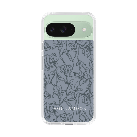 Slim Protection Case［ LAGUNAMOON - FlowerPattern - Dark blue ］