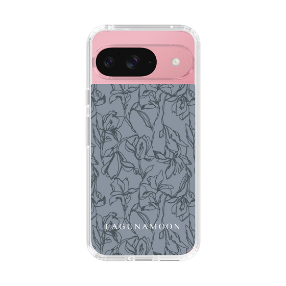 Slim Protection Case［ LAGUNAMOON - FlowerPattern - Dark blue ］