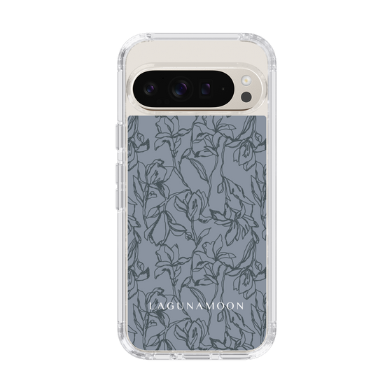 Slim Protection Case［ LAGUNAMOON - FlowerPattern - Dark blue ］