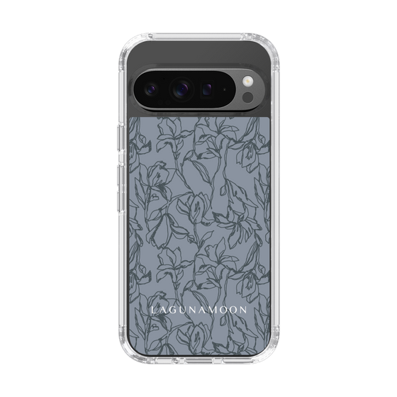 Slim Protection Case［ LAGUNAMOON - FlowerPattern - Dark blue ］