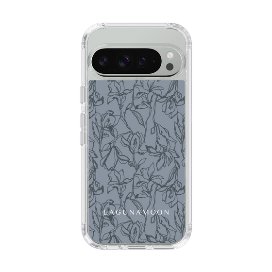 Slim Protection Case［ LAGUNAMOON - FlowerPattern - Dark blue ］