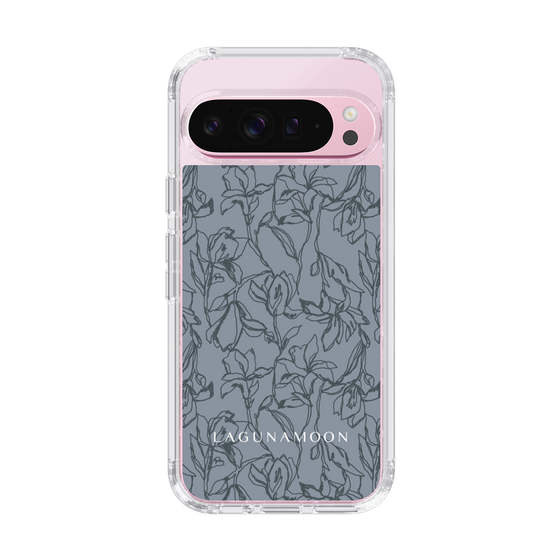 Slim Protection Case［ LAGUNAMOON - FlowerPattern - Dark blue ］