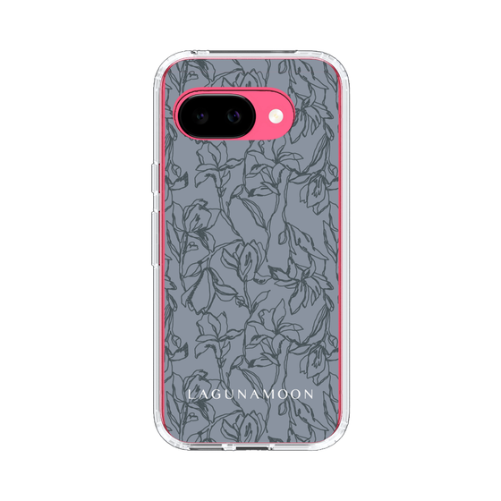 Slim Protection Case［ LAGUNAMOON - FlowerPattern - Dark blue ］