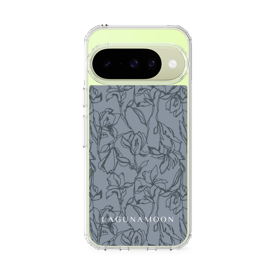 Slim Protection Case［ LAGUNAMOON - FlowerPattern - Dark blue ］