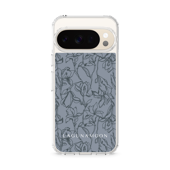 Slim Protection Case［ LAGUNAMOON - FlowerPattern - Dark blue ］