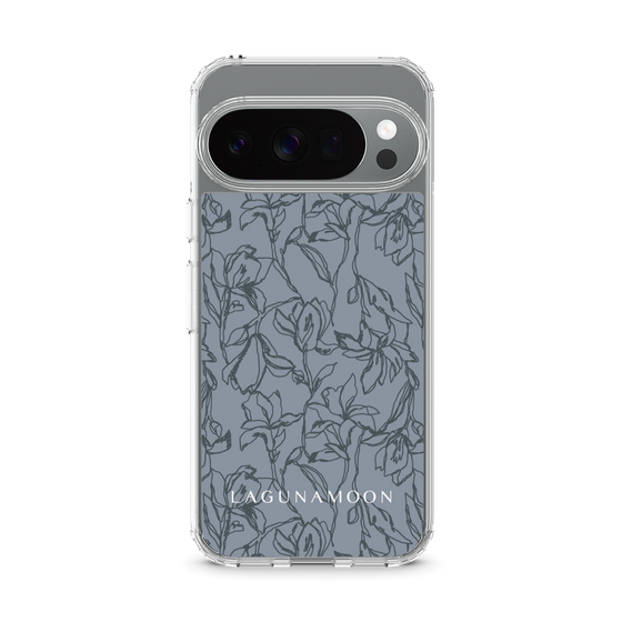 Slim Protection Case［ LAGUNAMOON - FlowerPattern - Dark blue ］
