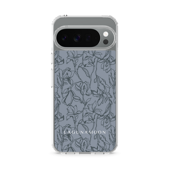 Slim Protection Case［ LAGUNAMOON - FlowerPattern - Dark blue ］