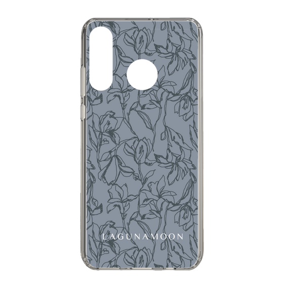 Slim Protection Case［ LAGUNAMOON - FlowerPattern - Dark blue ］