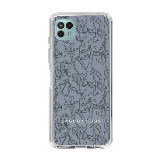 Slim Protection Case［ LAGUNAMOON - FlowerPattern - Dark blue ］
