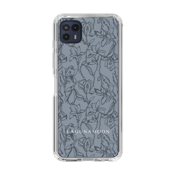 Slim Protection Case［ LAGUNAMOON - FlowerPattern - Dark blue ］